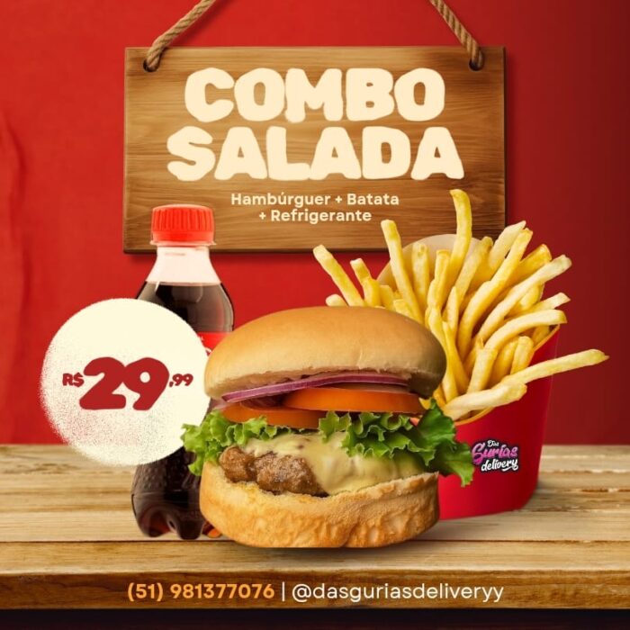 Combo Cheese Salada (Batata + Refri)