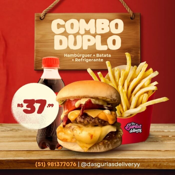 Combo Duplo Burguer (Batata + Refri)